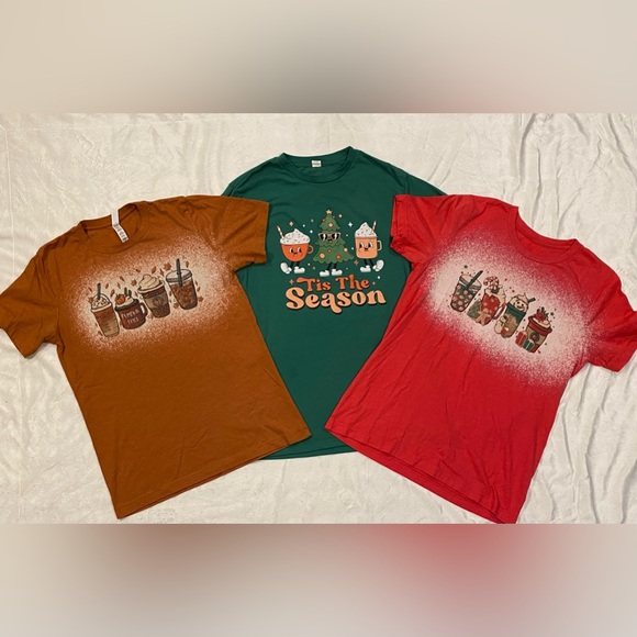 Bundle of holiday Starbucks / coffee themed t-shirts! - Picture 1 of 4